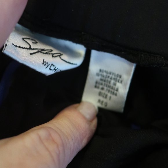 SPAY BY CHICO'S BLACK PINSTRIPE PANT 1 US-M/8 * - Picture 10 of 10